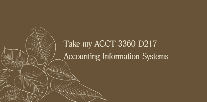 Take my ACCT 3360 D217 Accounting Information Systems