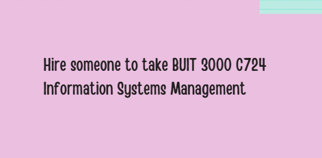 Hire someone to take BUIT 3000 C724 Information Systems Management