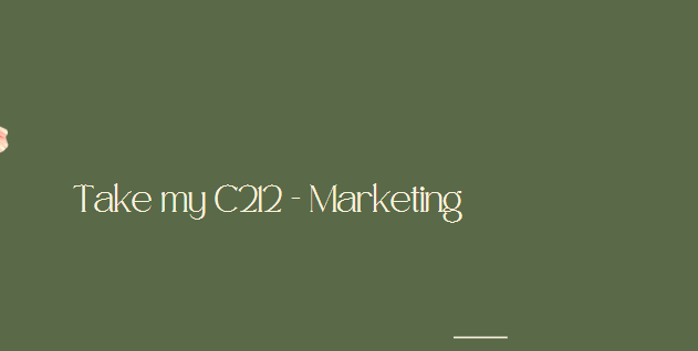 Take my C212 – Marketing