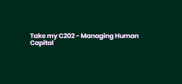 Take my C202 – Managing Human Capital